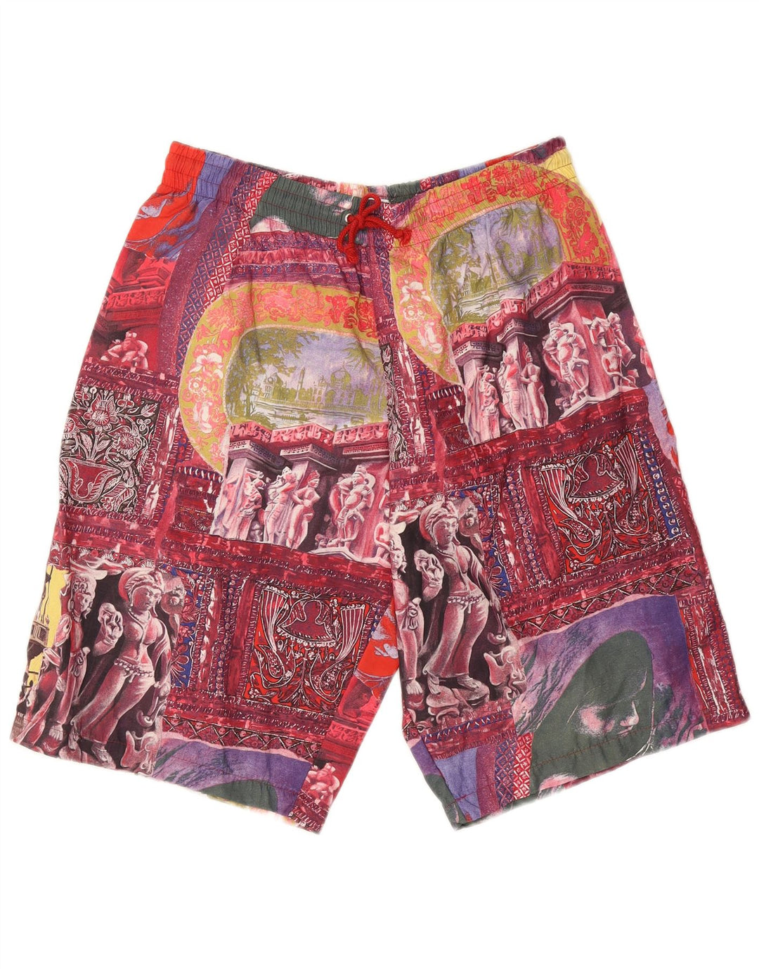 Ariella Shorts de natação masculino gráfico médio algodão patchwork multicolorido