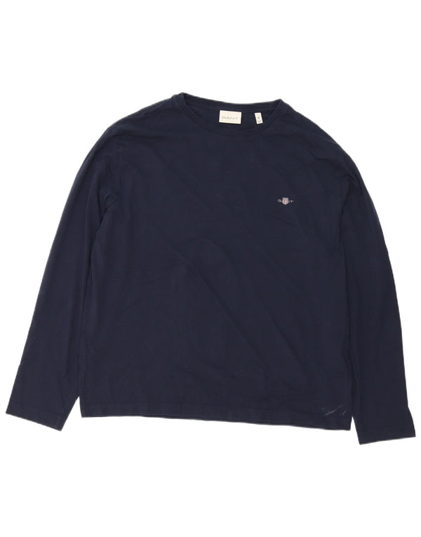 Gant Mens Top Manga Longa XL Azul Marinho Algodão