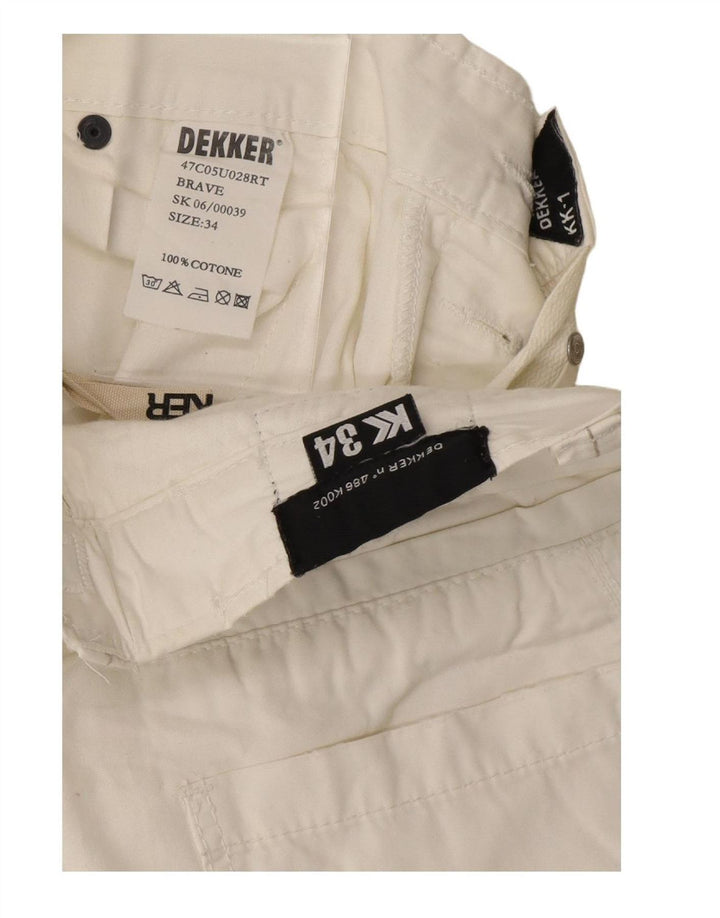 Calça cargo reta masculina DEKKER W34 L27 algodão branco