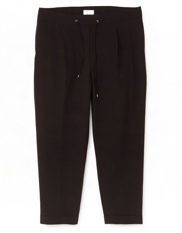 Calça feminina Marks & Spencer de cintura alta UK 18 XL W40 L28 poliéster preto