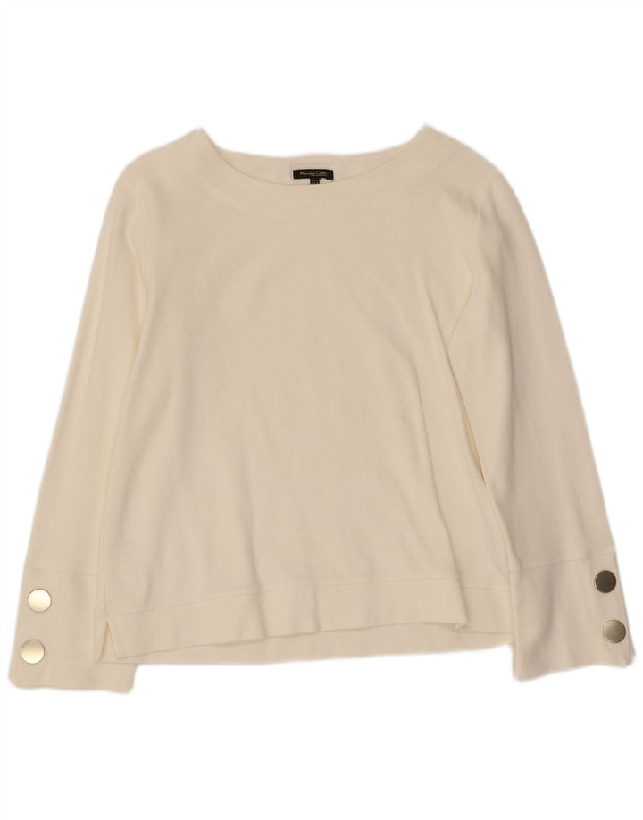 Suéter feminino MASSIMO DUTTI UK 14 médio off white algodão