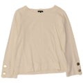 Suéter feminino MASSIMO DUTTI UK 14 médio off white algodão