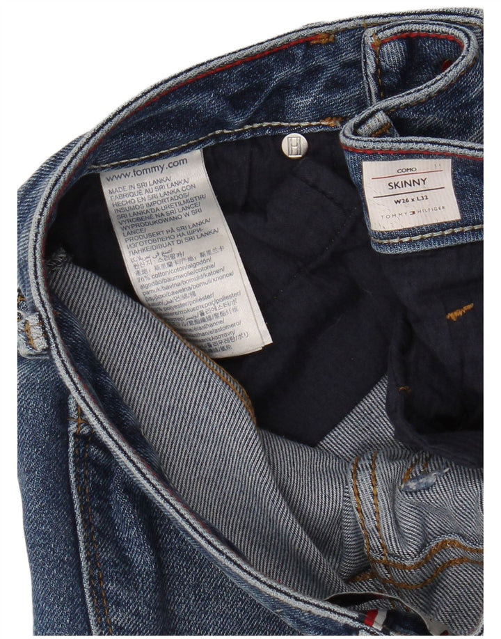 TOMMY HILFIGER Feminino Como Skinny Jeans W26 L32 Azul Algodão
