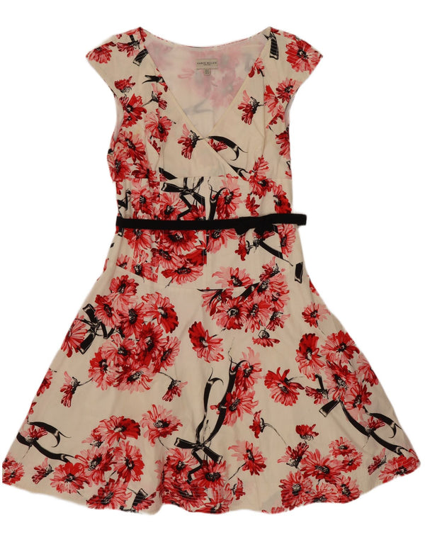 Vestido feminino Karen Millen evasê UK 14 grande branco floral