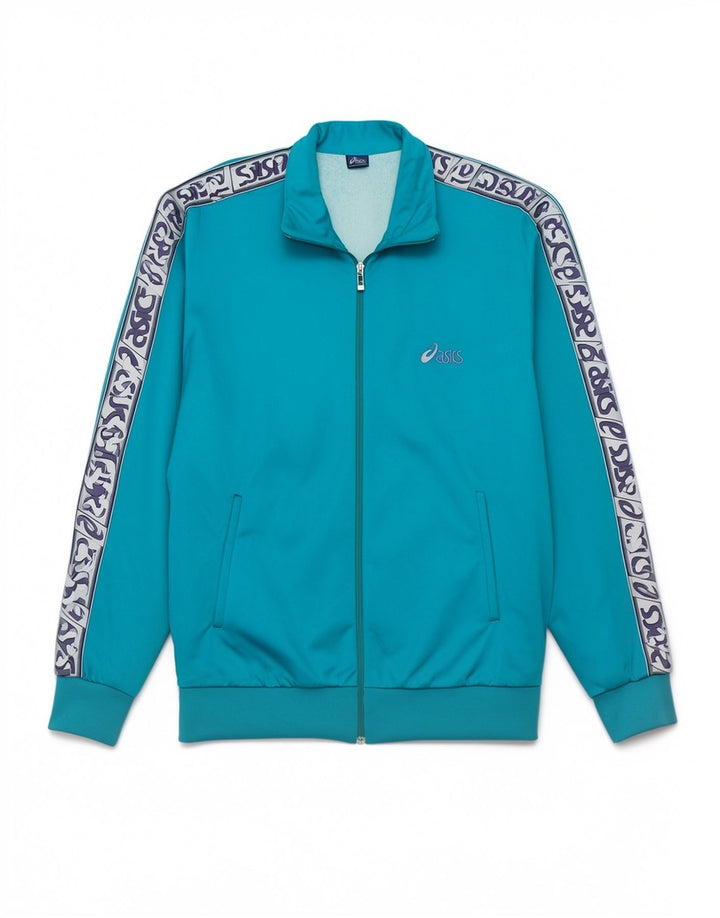 Jaqueta Asics Masculina Graphic Tracksuit Top Grande Azul Poliamida Esportes