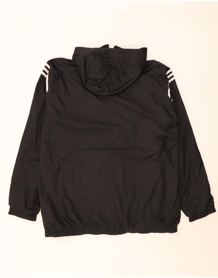Adidas Mens Hooded Rain Jacket UK 42 XL Preto Poliéster