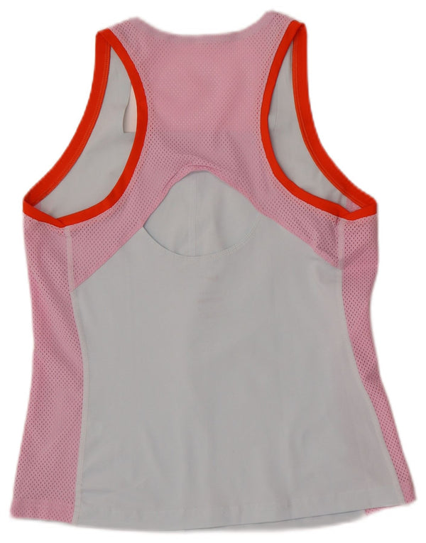 Nike Womens Dri Fit Slim Vest Top UK 12 Medium Blue Colourblock