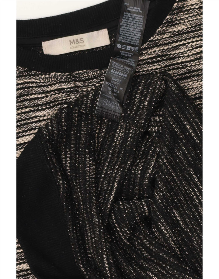 Vestido bainha feminino Marks & Spencer Reino Unido 8 poliéster manchado bege pequeno