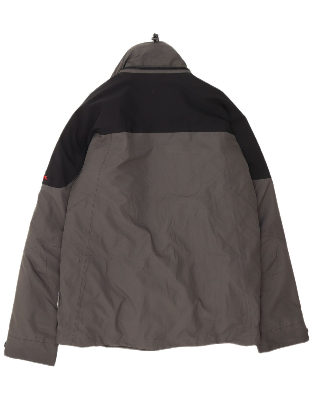 Jaqueta corta-vento masculina MC Kinley com capuz Reino Unido 38 bloco colorido cinza médio