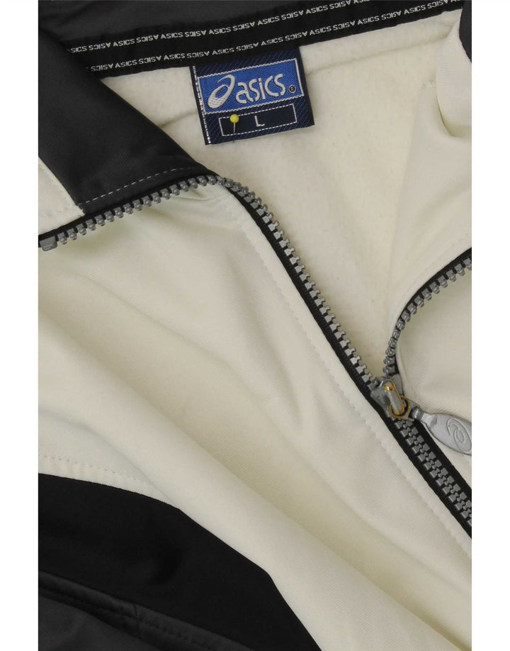 Asics Mens Tracksuit Top Jaqueta Grande Bloco de cores branco