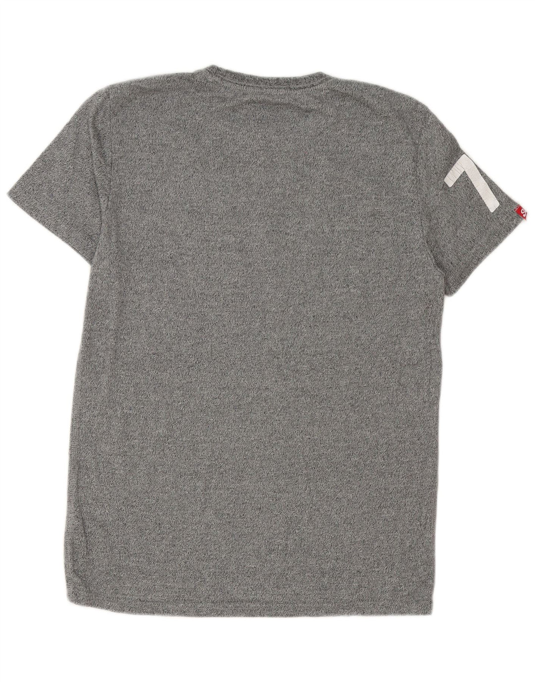 Camiseta gráfica masculina Superdry Top grande algodão cinza