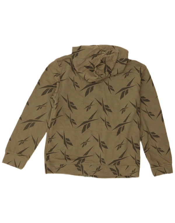 Suéter Reebok Boys Graphic Zip com capuz 15-16 anos XL algodão cáqui