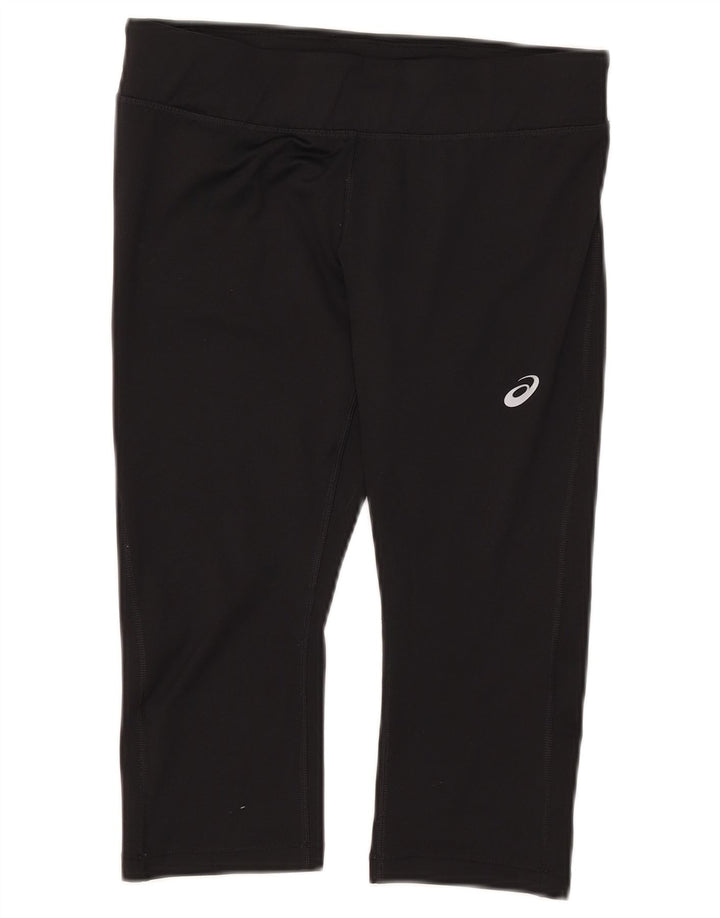 Leggings Capri Mulheres Asics UK 12 Poliéster Preto Médio