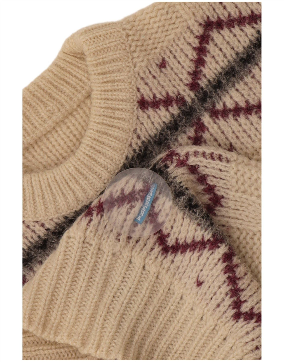 Suéter masculino Carrera com gola redonda, pequeno off white Argyle/Diamante