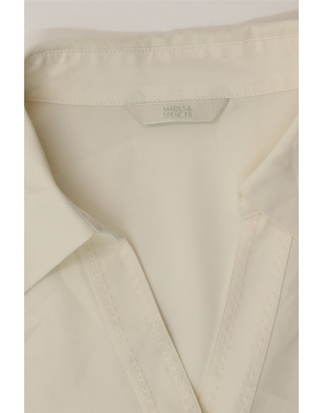 Camisa feminina de manga curta Marks & Spencer UK 18 XL branco