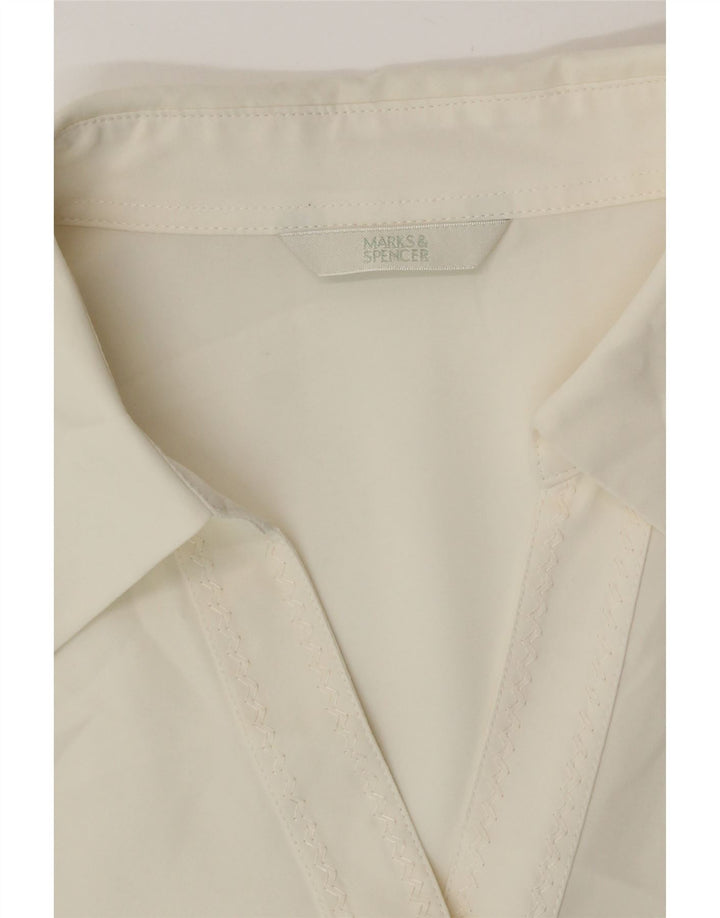 Camisa feminina de manga curta Marks & Spencer UK 18 XL branco