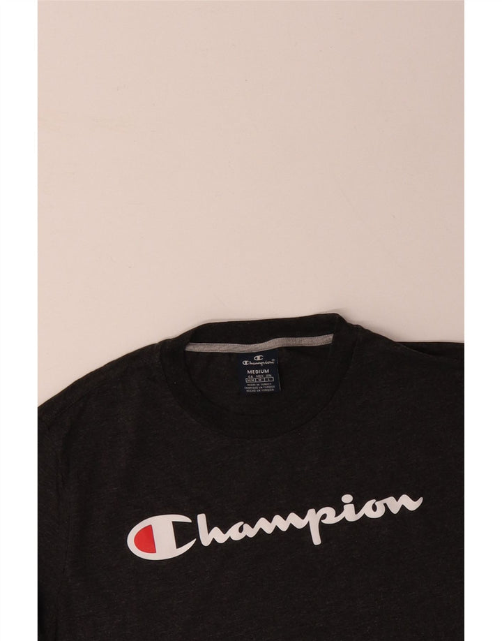 Camiseta masculina gráfica CHAMPION Top médio preto manchado