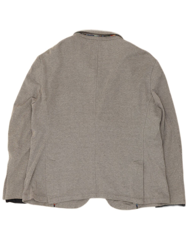 Jaqueta blazer masculina Zara com 2 botões EU 56 XL cinza poliéster