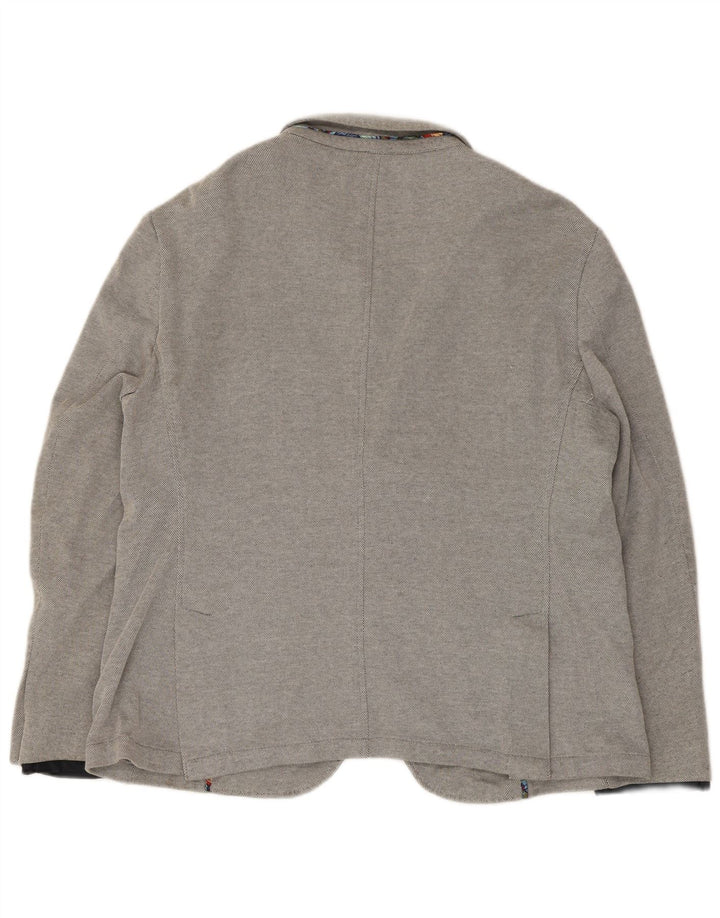 Jaqueta blazer masculina Zara com 2 botões EU 56 XL cinza poliéster