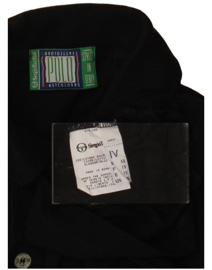 SERGIO TACCHINI Polo masculino médio algodão preto