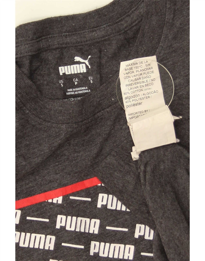 Puma Camiseta Masculina Graphic Top Pequeno Algodão Cinza