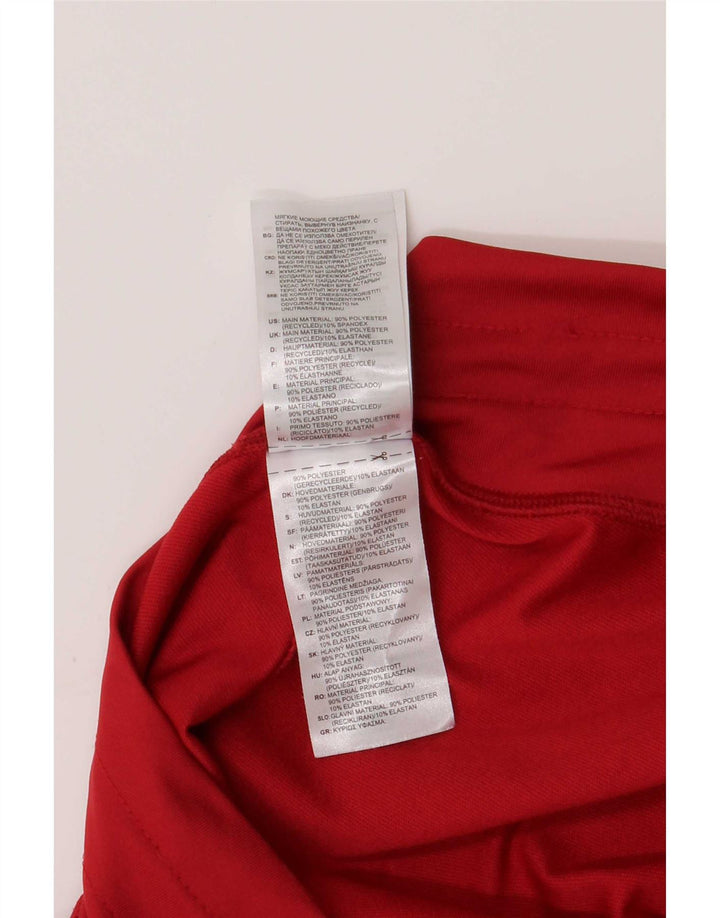 Calça de treino feminina Adidas UK 16/18 grande poliéster vermelho
