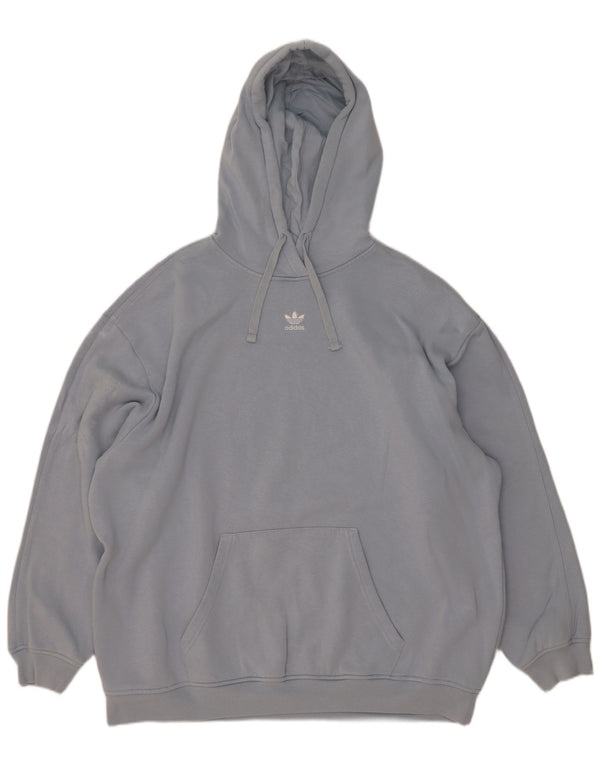 Adidas Womens Oversized Hoodie Jumper UK 12/14 Médio Azul Algodão