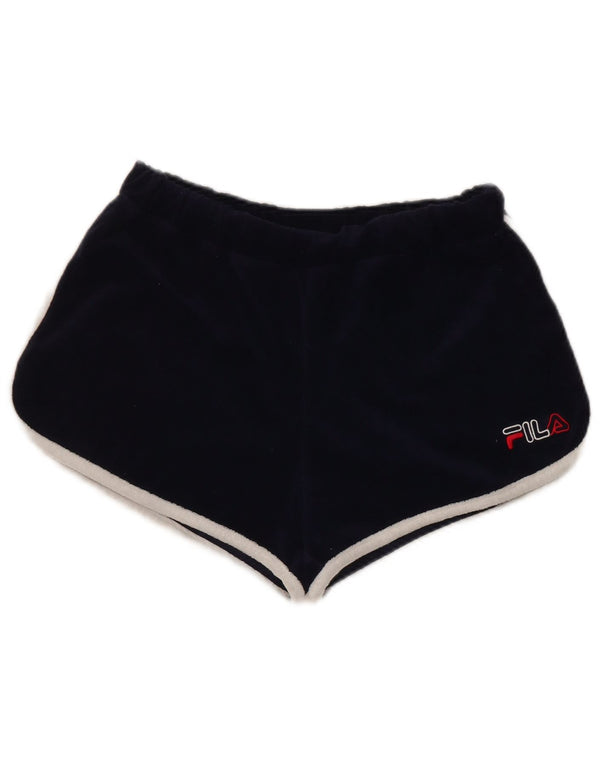 Shorts esportivo feminino Fila pequeno algodão azul marinho