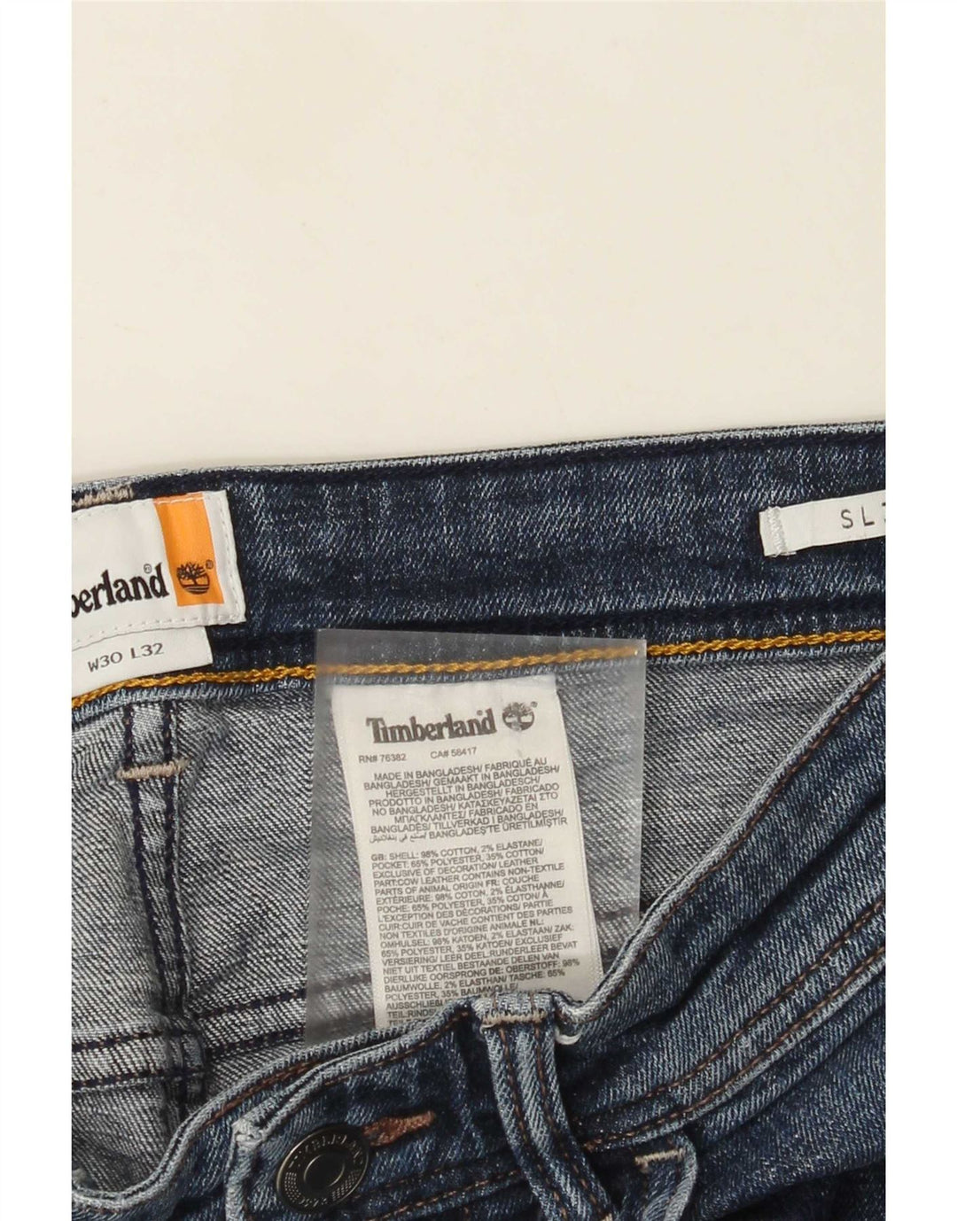 Timberland Jeans Slim Feminino W30 L32 Azul Algodão