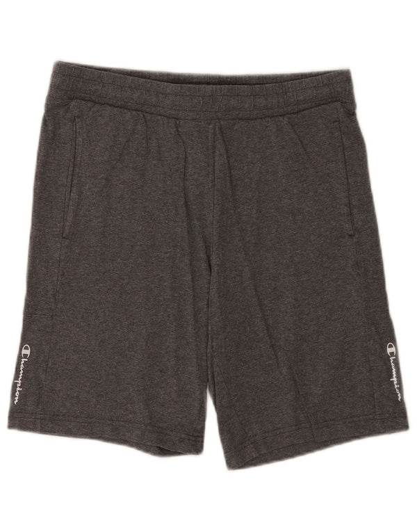 Shorts esportivos masculinos Champion pequeno algodão cinza