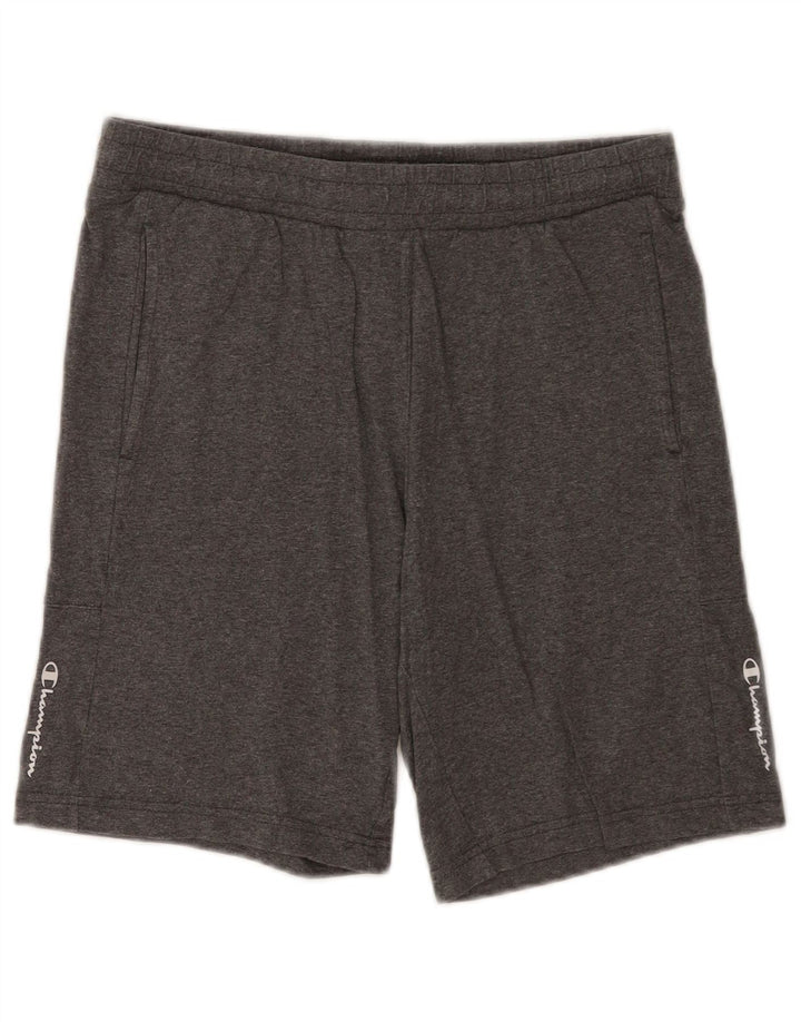 Shorts esportivos masculinos Champion pequeno algodão cinza