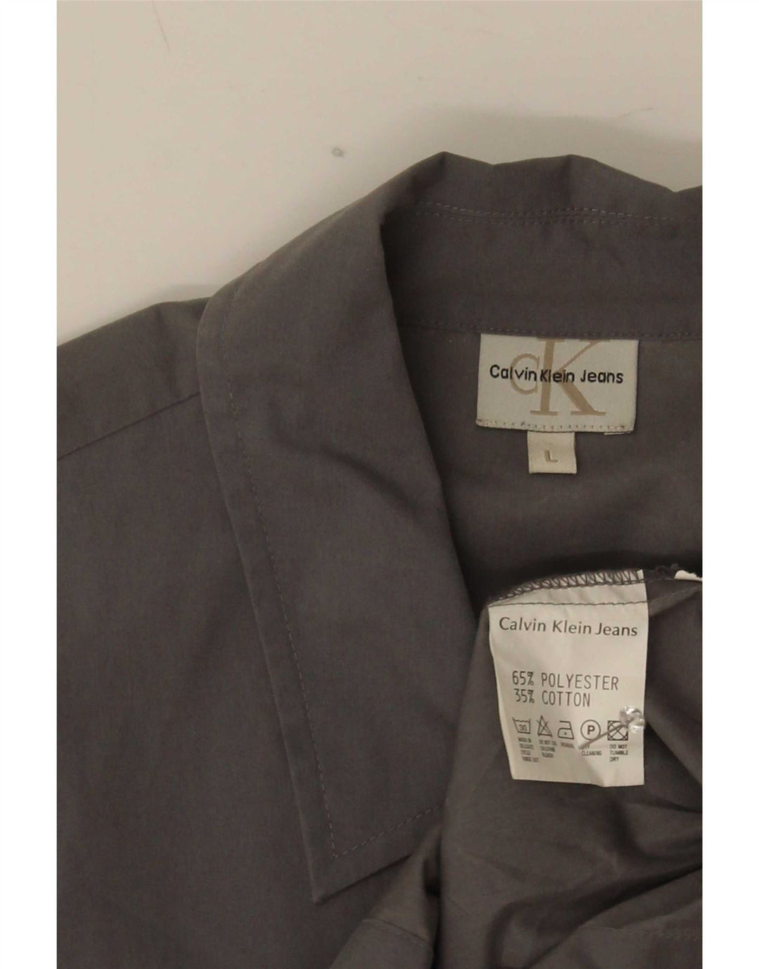 Camisa masculina Calvin Klein Jeans grande cinza poliéster