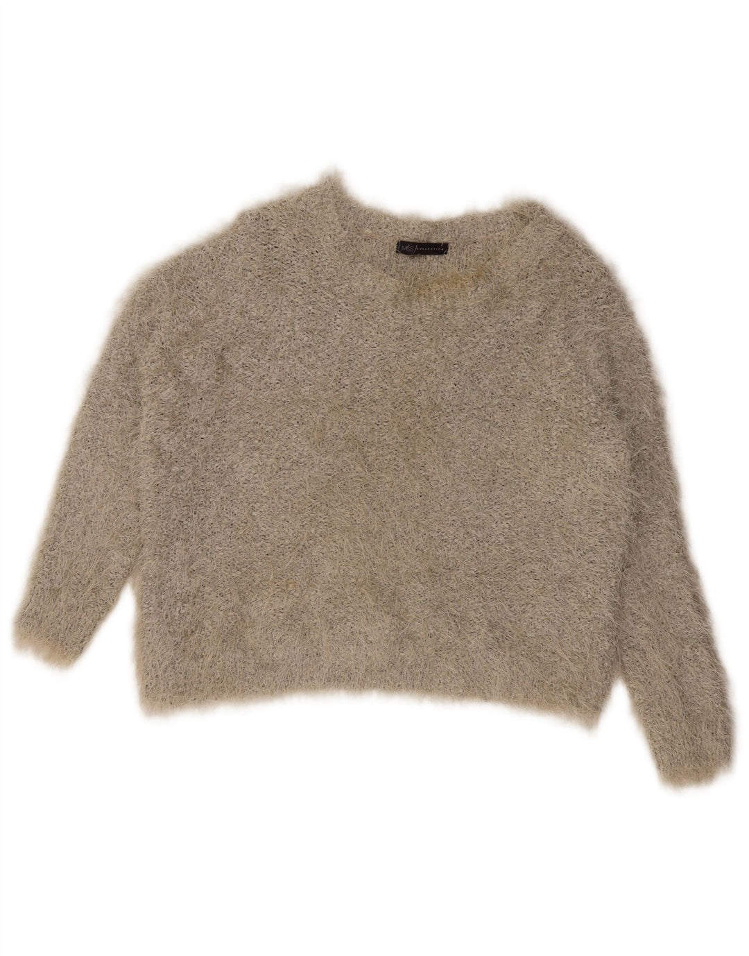Suéter feminino Marks & Spencer com gola canoa Reino Unido 16 grande poliéster cinza