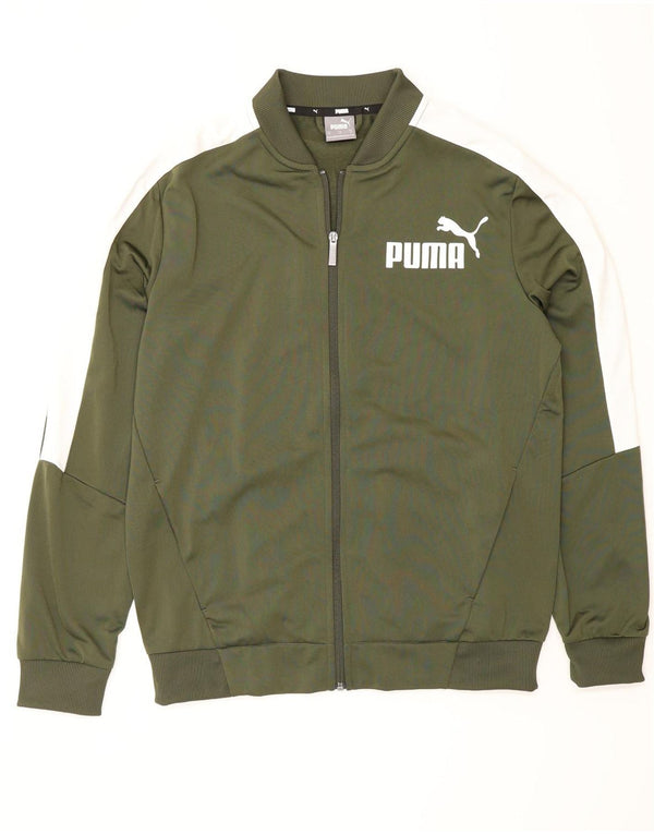 Jaqueta masculina Puma Graphic Tracksuit Top Verde Médio Poliéster Colorblock
