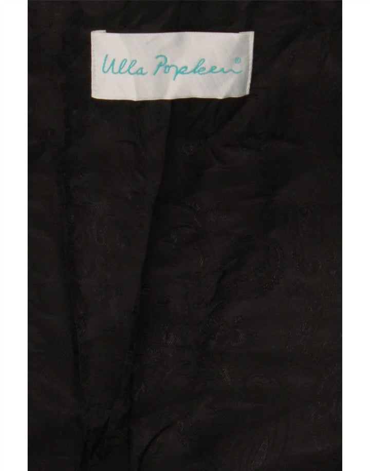 Casaco de couro feminino Ulla Popken UK 26 5XL preto floral