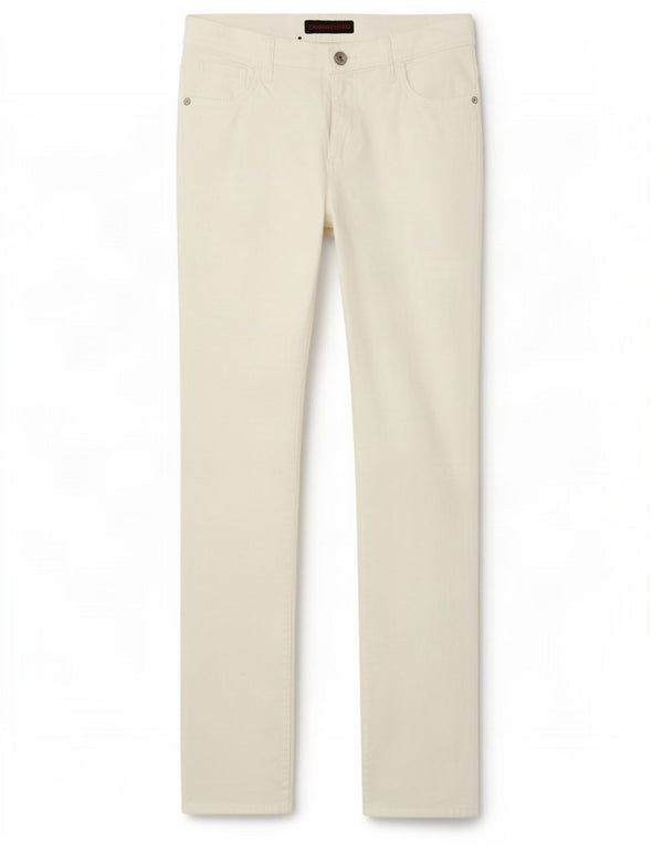 Calça feminina casual slim Trussardi W26 L31 algodão branco