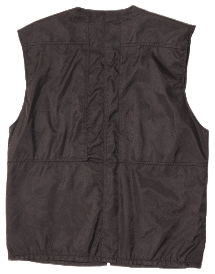 Colete utilitário masculino vintage UK 38 nylon preto médio