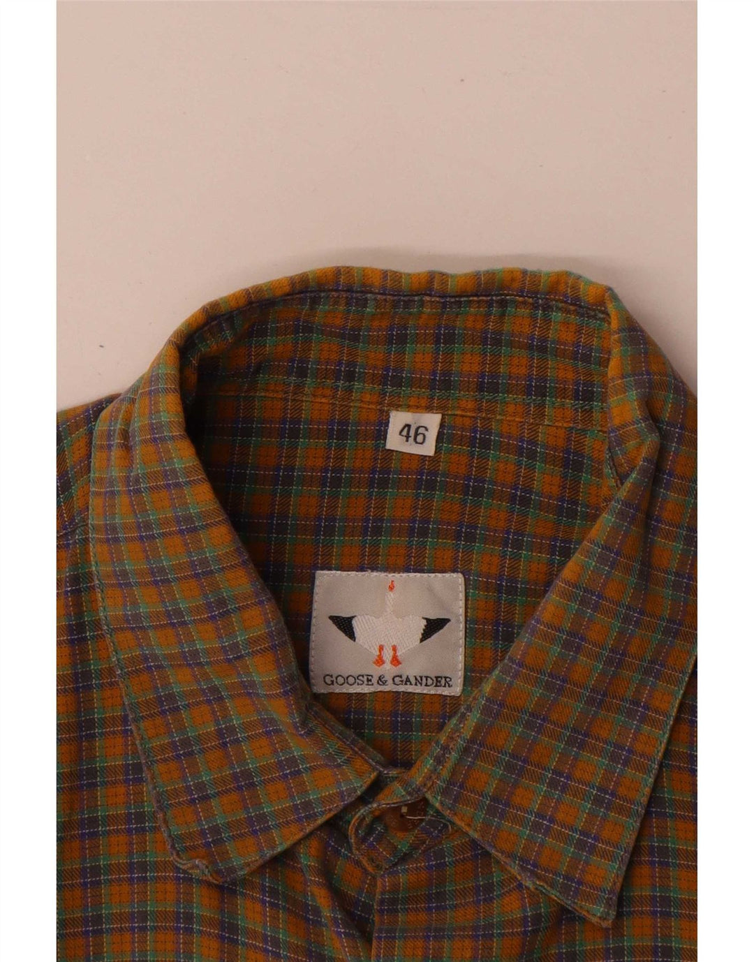 Camisa masculina de flanela Goose & Gander IT 46 grande xadrez marrom