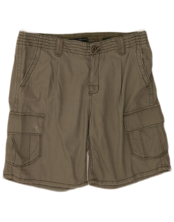 Shorts cargo feminino Eddie Bauer Shaw Fit EUA 12 grandes W34 algodão cáqui