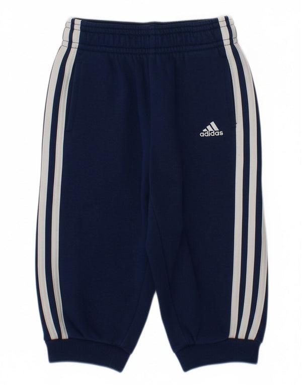 ADIDAS Baby Boys Joggers Calças de treino 9-12 meses Azul marinho algodão