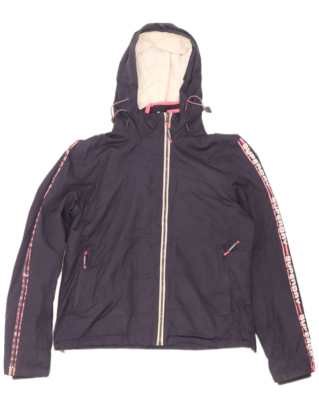 Jaqueta corta-vento feminina Superdry UK 16 grande azul marinho