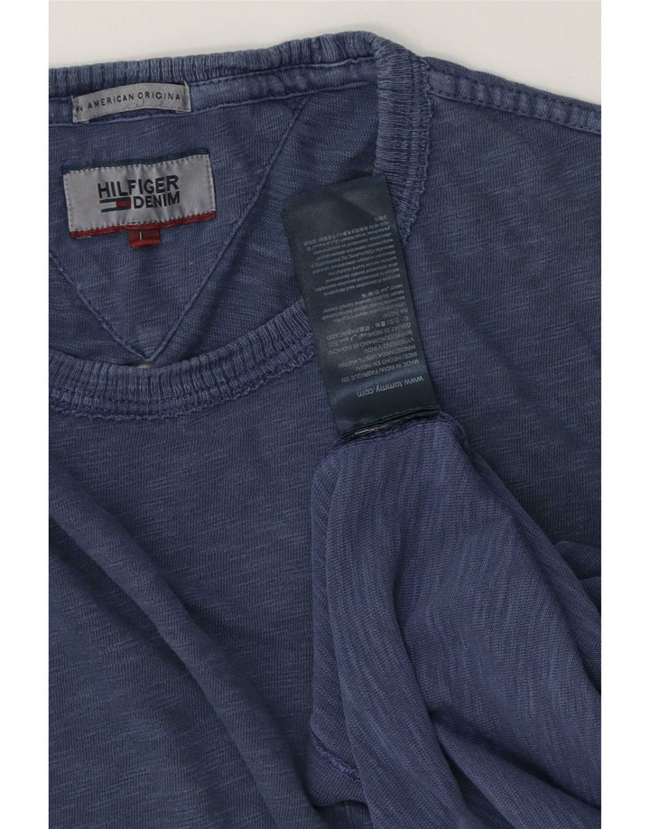 Tommy Hilfiger Camiseta masculina grande algodão azul