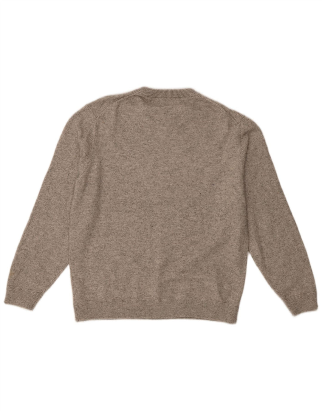 Suéter masculino Massimo Dutti com gola redonda 2XL lã manchada cinza