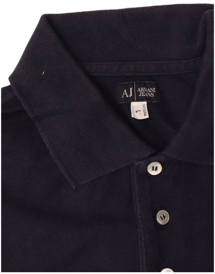 Camisa polo masculina Armani Jeans grande algodão azul marinho