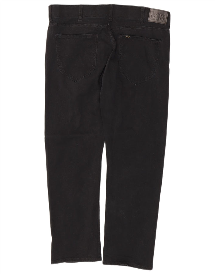 LEE Mens Slim Straight Calça Casual W36 L29 Algodão Preto