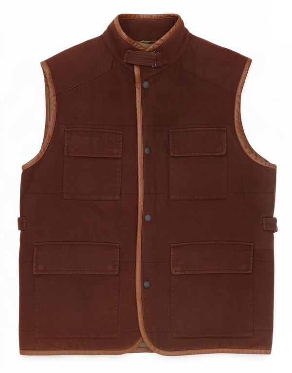 Pierre Cardin Mens Utility Gilet IT 50 Grande Marrom