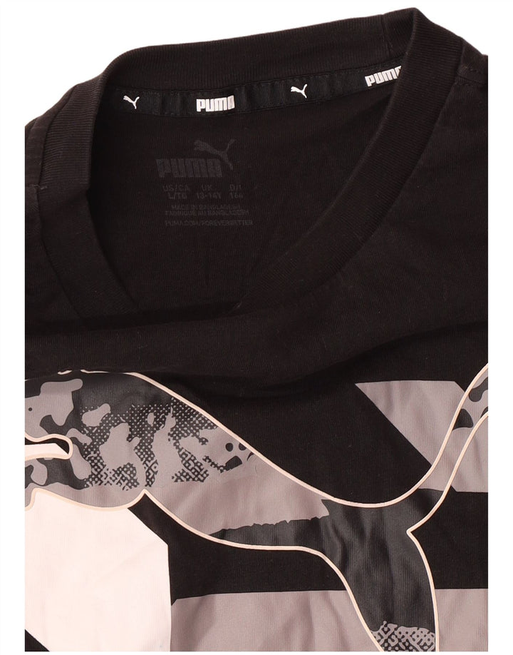 Puma Boys Graphic Top manga comprida 13-14 anos preto