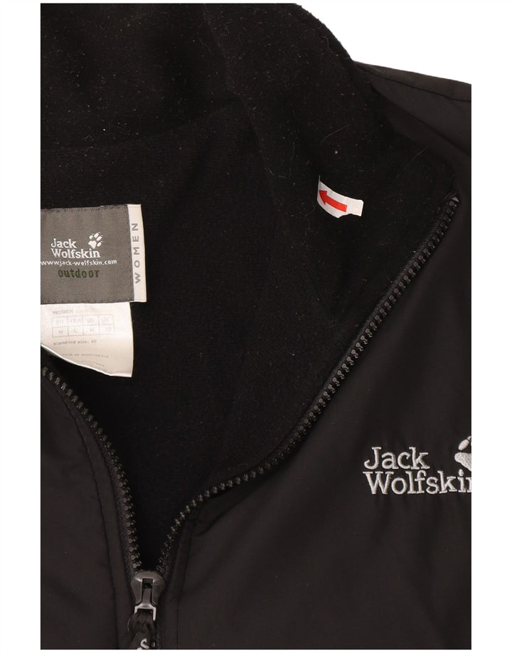Jaqueta corta-vento feminina Jack Wolfskin UK 12 poliéster preto médio