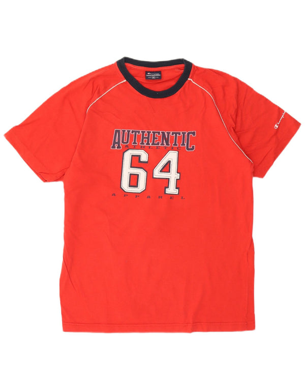 Camiseta masculina estampada Champion XL algodão vermelho