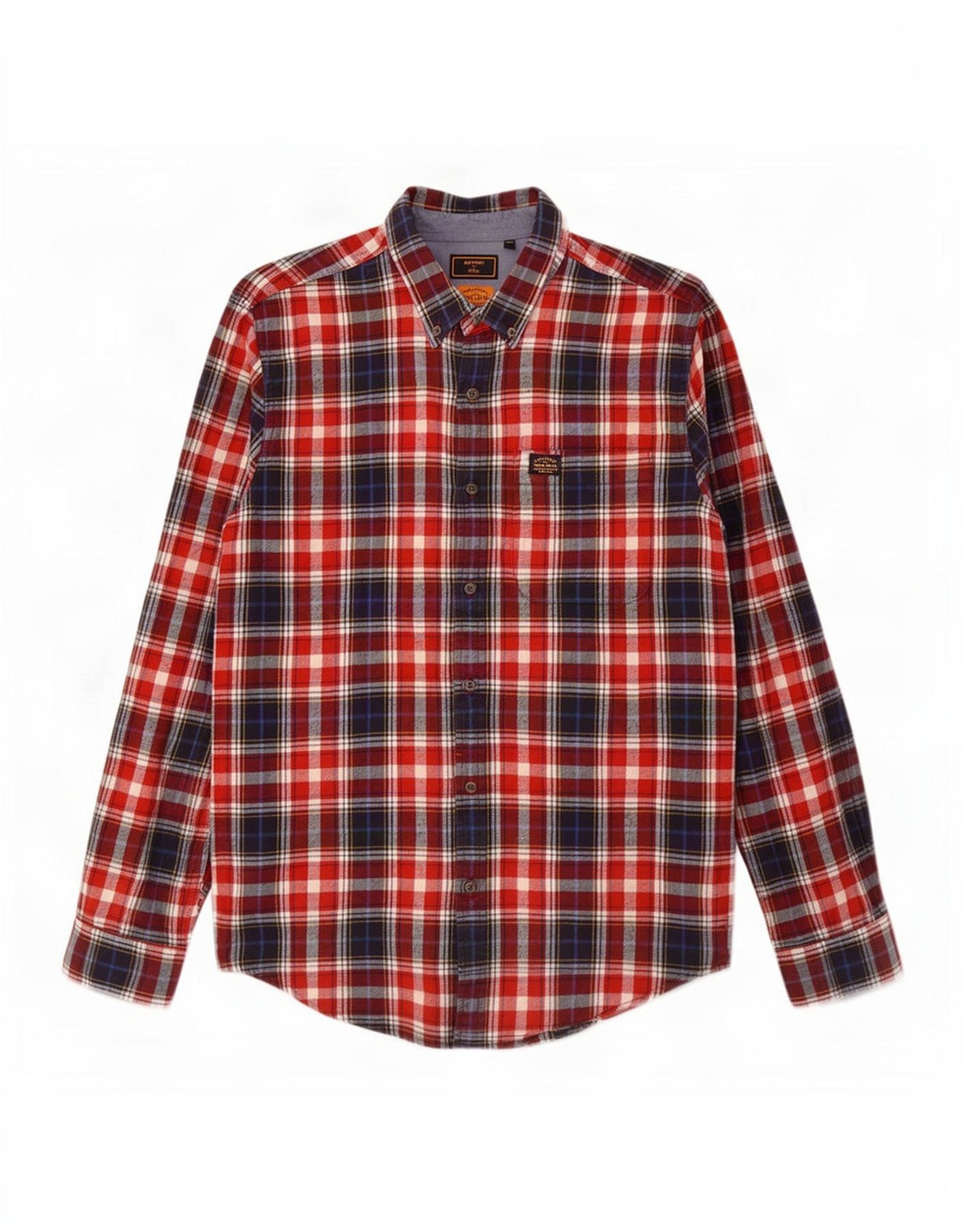 Camisa masculina de flanela Superdry XL algodão xadrez vermelho